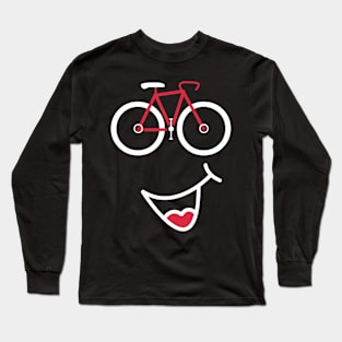 Bicycle Smiley Face Bike Emoji Long Sleeve T-Shirt